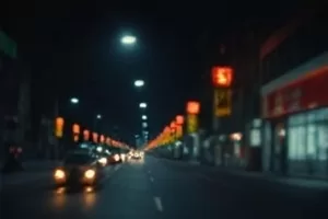 通宵连映夜的银幕，片尾字幕与下一部片头交替