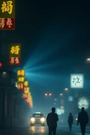 《静默航线》竖版海报，夜航船只剪影与成排指示灯
