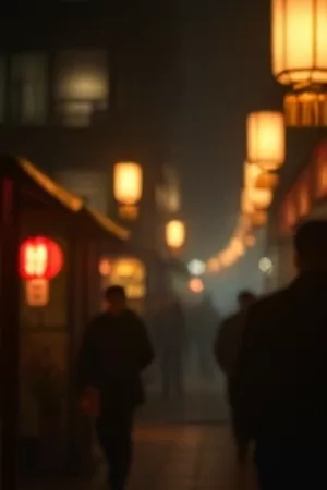 《雪落无声》竖版海报，空旷街道上第一场雪刚落下